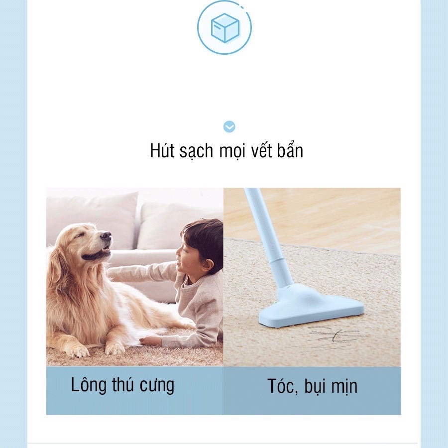 Máy hút bụi cầm tay có dây BEAR XCQ-B04A1 - Máy hút bụi giường, nệm, sofa - Lực hút 10000Pa - Công suất 400W - BH 12M