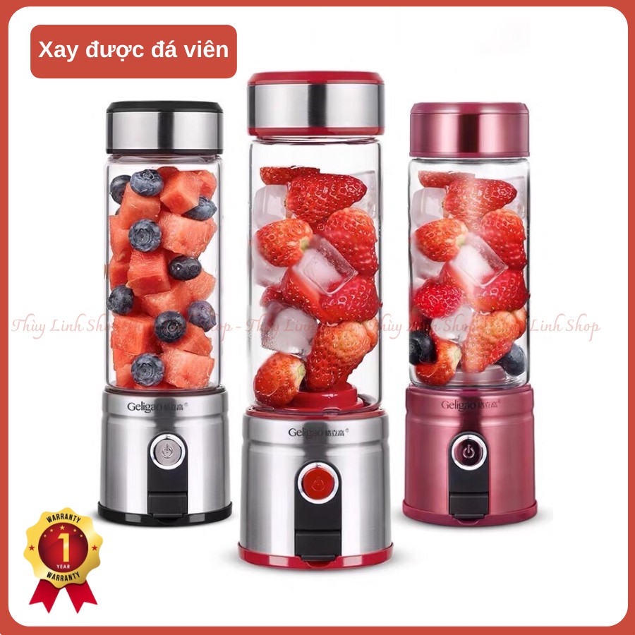 MÁY XAY SINH TỐ GELIGAO - XAY ĐƯỢC ĐÁ - MÁY XAY CẦM TAY MINI SẠC PIN CHÍNH HÃNG - BH 1 NĂM