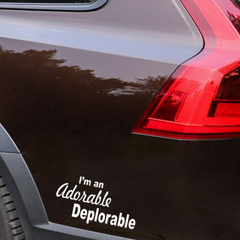 Decal dán trang trí xe mô tô/xe hơi hoạ tiết I'm An Adorable Deplorable bằng chất liệu vinyl kích thước 19CM*10.2CM