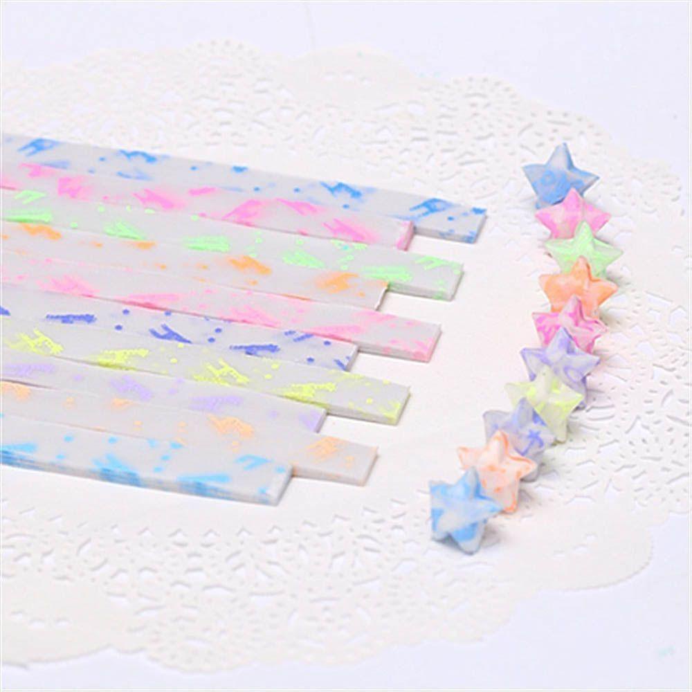 Cuộn 210 giấy xếp origami hình ngôi sao HCHC màu sắc phát sáng trong đêm