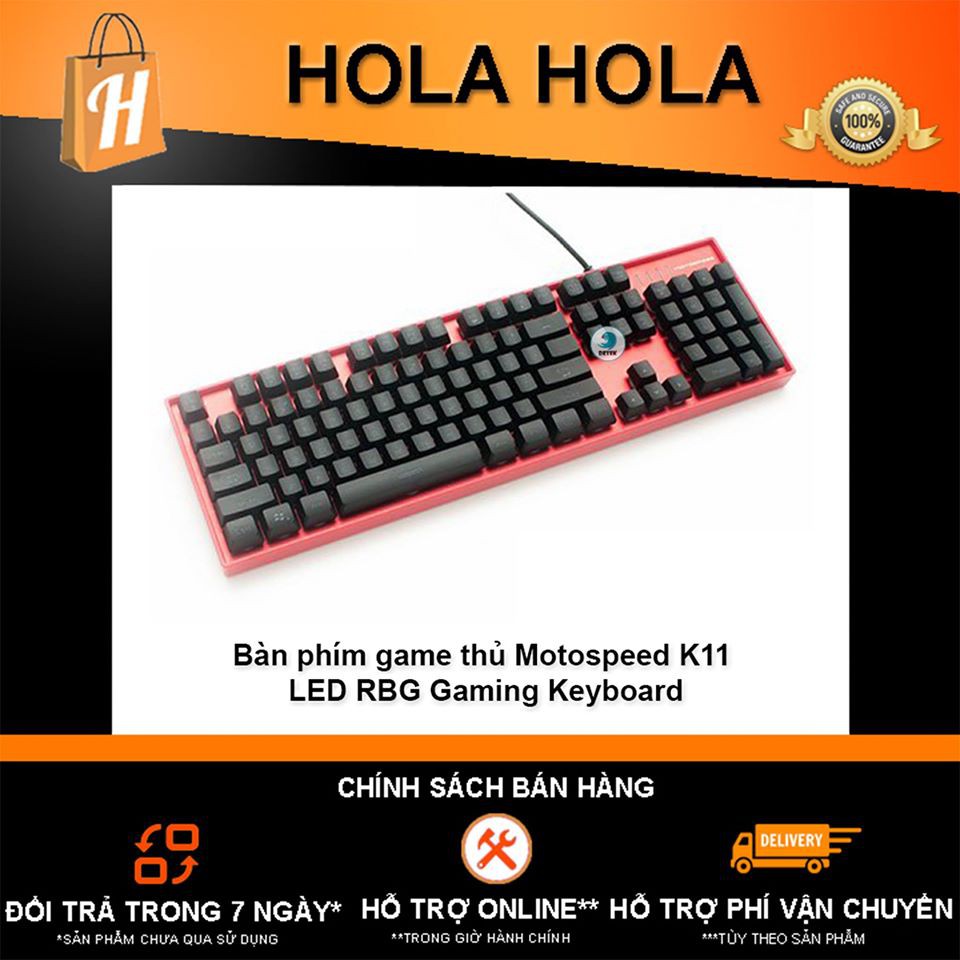 [Mã 33ELSALE hoàn 7% xu đơn 300k] Bàn phím game thủ Motospeed K11 LED RGB