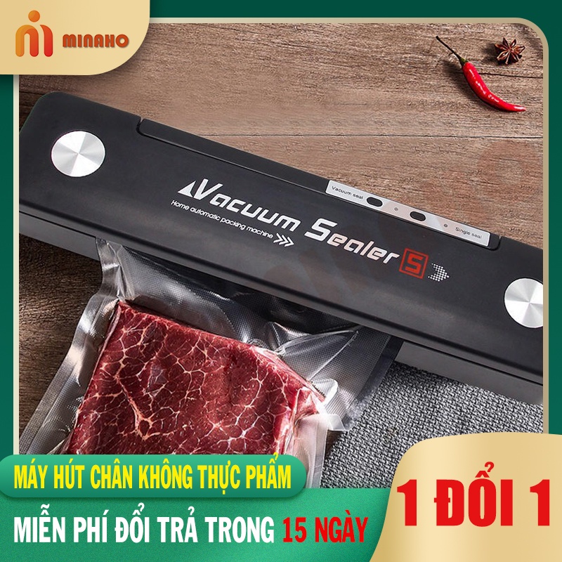 Máy Hút Chân Không Thực Phẩm Kèm Hàn Miệng Túi Vacuum Sealer - Máy Hút Chân Không Gia Đình MINAHO)