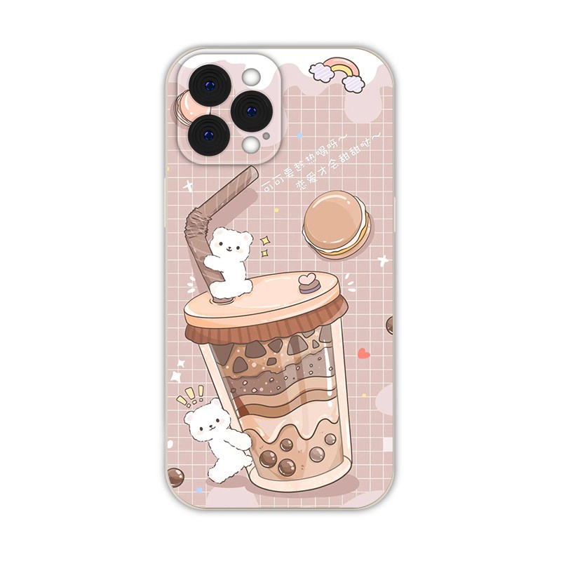 Ốp điện thoại mềm in hình trà sữa cho IPhone 6/6plus/6s/6splus/7/7plus/8/8plus/x/xr/xs/11/12/13/14/pro/max/plus/promax