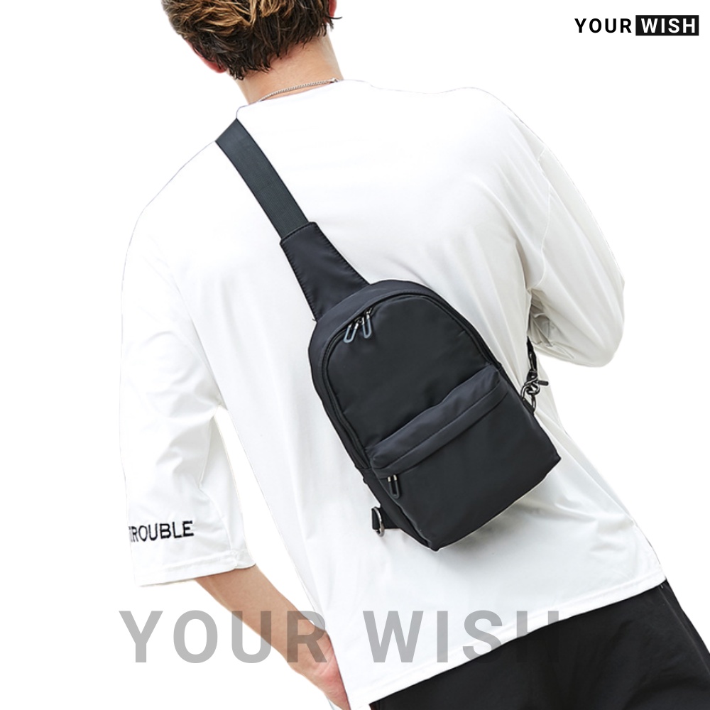 Túi Đeo Nam Nữ Thời Trang Phong Cách Hàn Quốc Chống Nước TD69 Màu Đen Đeo Chéo Vai Hông Lưng Ngực Bao Tử