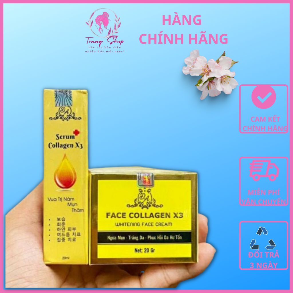 Combo Kem Face & Serum Collagen X3 Đông Anh Chính Hãng
