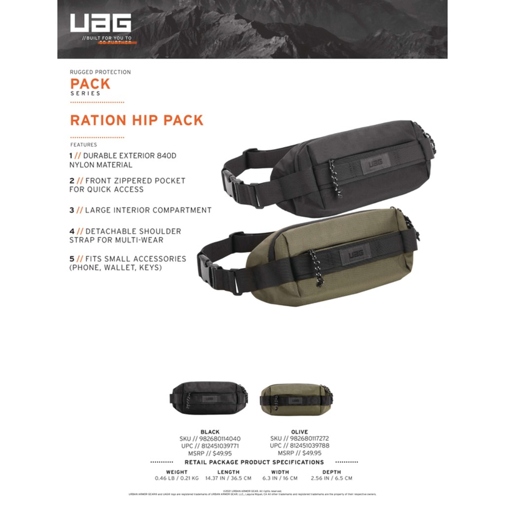 Túi đeo chéo UAG Ration Cross Body Pack / Hip Pack