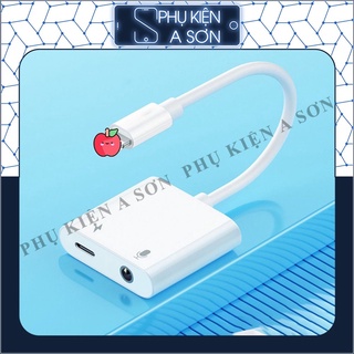 Cáp chuyển đổi tai nghe IPchân to 3.5 mm,Jack chuyển đổi 2 cổng tai nghe ,cắm sạc IP,2in1