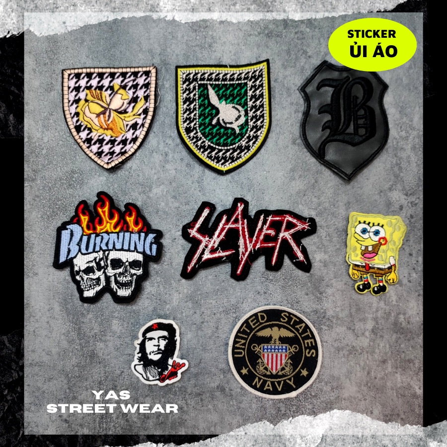 Sticker ủi áo cao cấp, miếng dán quần áo dùng làm Patch ủi, miếng vá quần áo, vá áo phao, trang trí BALO