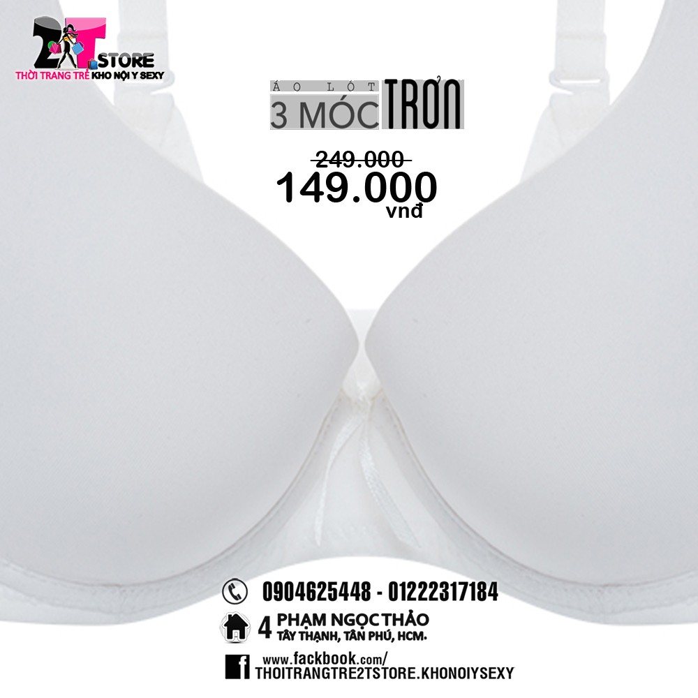 Áo Nâng Ngực Boya mouse mõng trơn 3 Móc (Trắng)