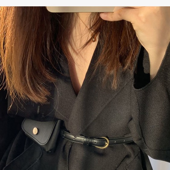 Thắt Lưng Nữ Màu Tối Phong Cách Hàn Quốc