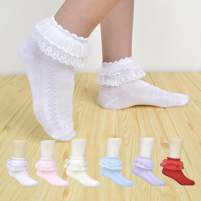 Vớ Lưới Mỏng Dài Đến Đầu Gối Dễ Thương Thời Trang Xuân Thu Cho Bé Gái