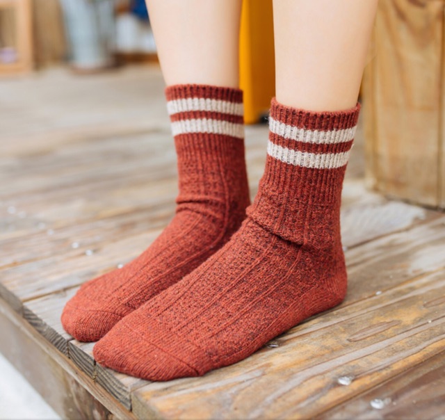 Vớ vintage Harajuku cô gái Nhật cổ cao cotton phối giày oxford retro sinh viên ulzzang converse Hàn Quốc lenvintage