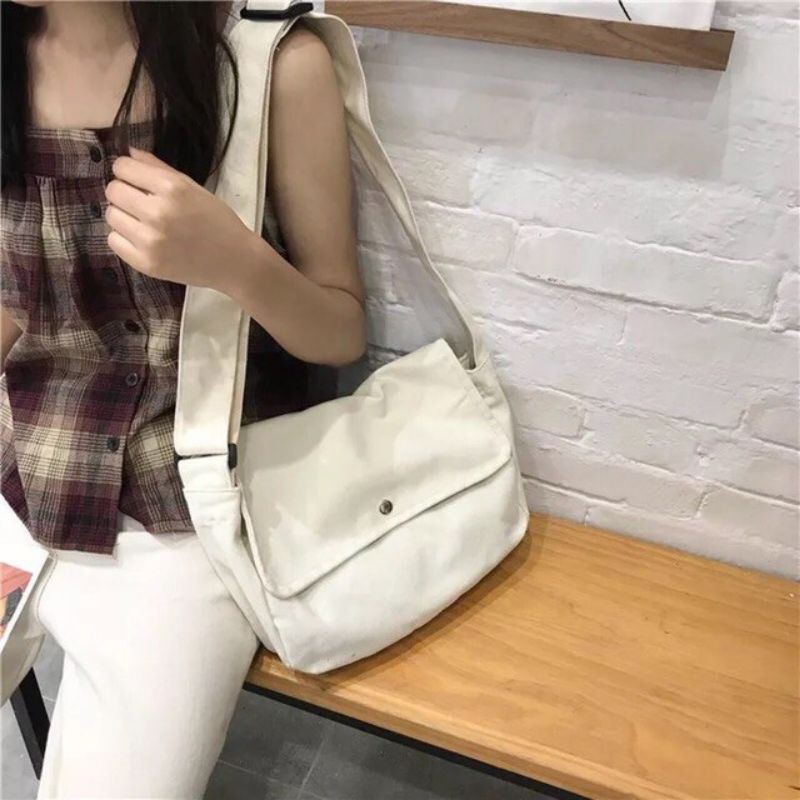 Túi tote vải bố đựng đồ canvas phong cách Hàn Quốc