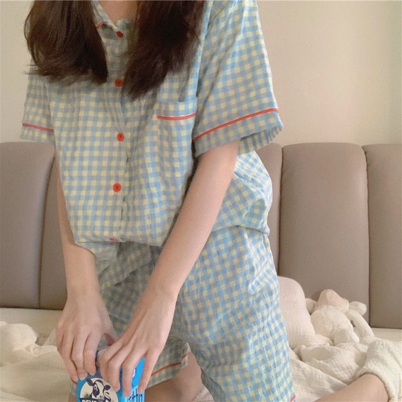 Bộ Đồ Ngủ Ngắn Tay Xinh Xắn Theo Phong Cách Hàn Quốc Cho Nữ