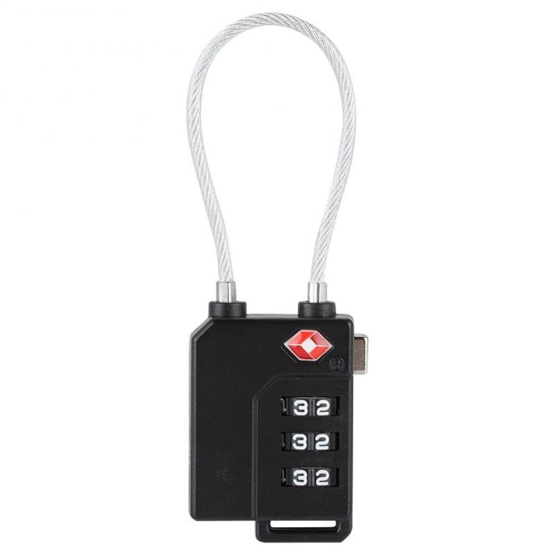 Ổ khóa mật khẩu 3 chữ số dây thép TSA chất lượng cao bảo vệ cho va li tiện lợi