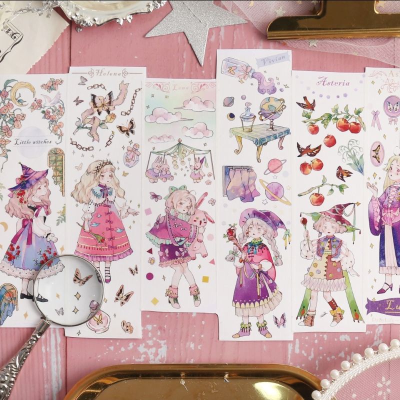 Krisna.room ♡ 1 chu kì 1m băng dán hình chibi dễ thương màu hồng trang trí sổ