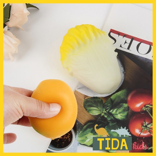 Hoa Quả Bóp Mềm ⚡ HOT TREND ⚡ Squishy Mochi Chuối, Đào, Ngô, Hamburger, Bánh Bao, Bắp, Đồ Chơi Xả Stress, TiDa Kids Shop