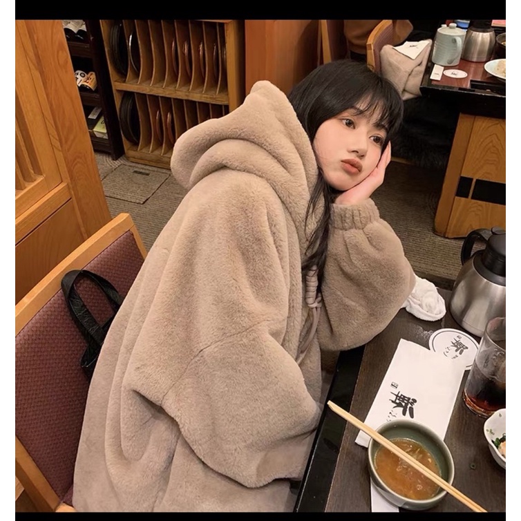 (Order ảnh thật hình cuối ) Áo khoác lông cừu 2 lớp dày dặn siêu ấm 🌸 siêu xinh có mũ