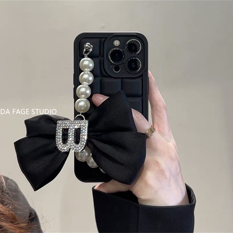 Ốp Điện Thoại Chống Rơi Hình Nơ Đính Đá Cho Iphone x / xs / se / xr / 11 / 12 / 13 / pro / max