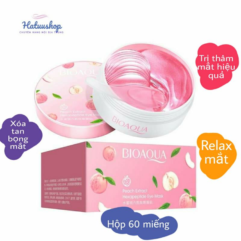 Set 60 Mặt Nạ Mắt Bioaqua Chiết Xuất Đào Dưỡng Ẩm Làm Mịn Và Săn Chắc Da