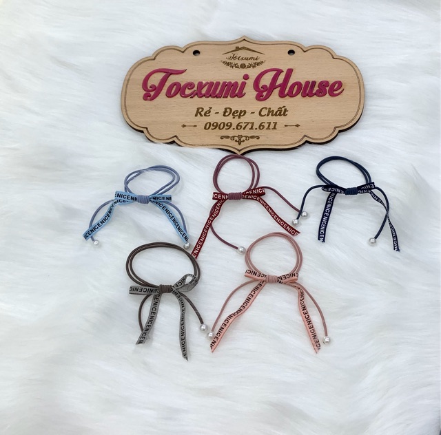 [ QUÀ TẶNG ] THUN ĐÔI BUỘC TÓC NƠ NGỌC