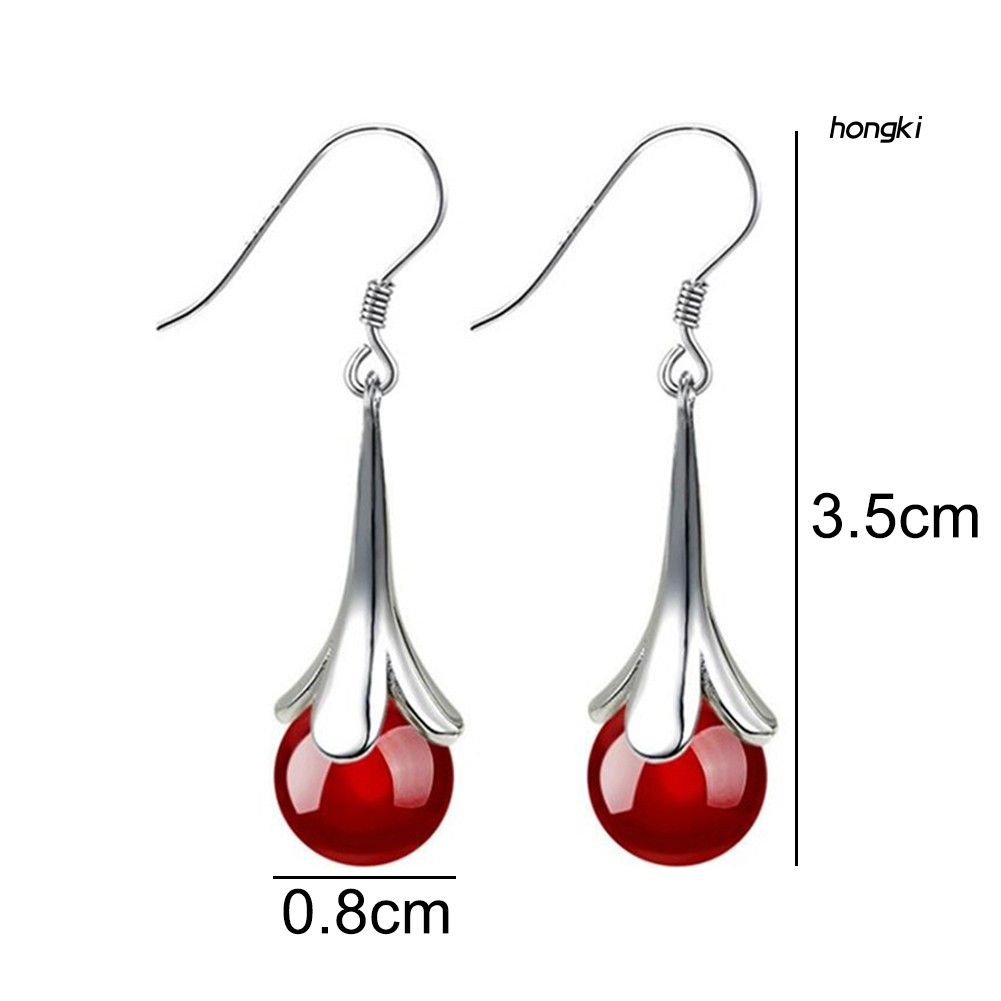 Hoa tai hình hoa đính đá opal nhân tạo thời trang dành cho nữ