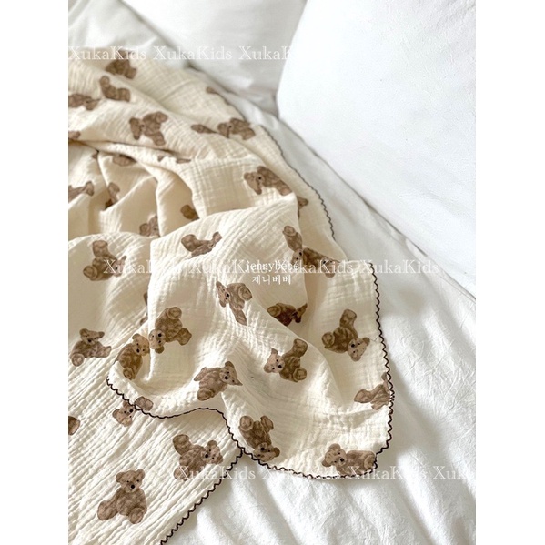 Quần Áo Trẻ Em [Jenny] Quần Áo Gấu Nâu Bodysuit + Váy + Quần + Chăn Gấu Nâu cho bé