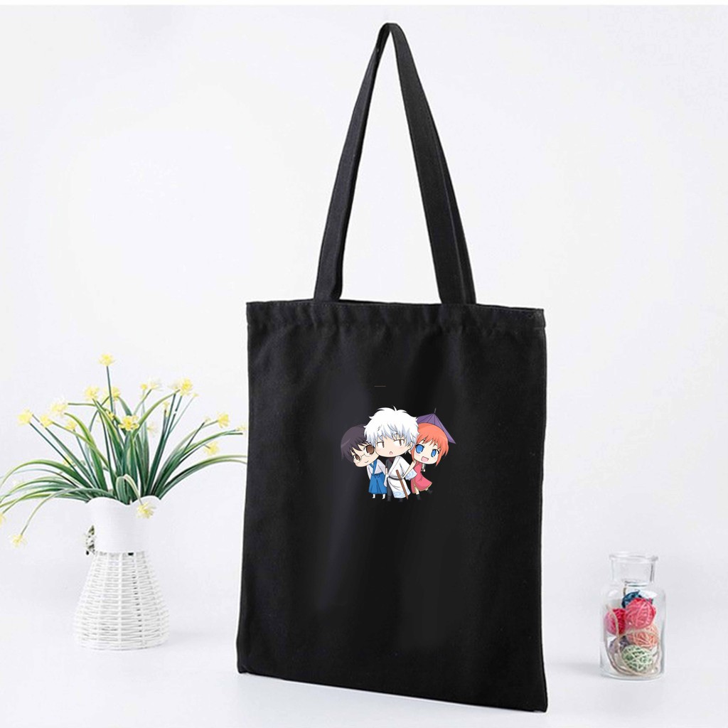 Túi tote vải đen in hình SAILOR MOON TOKYO GHOUL HẮC QUẢN GIA anime chibi