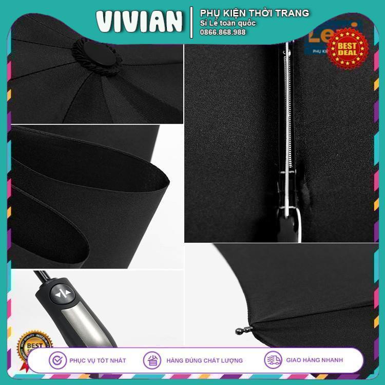 Ô Dù Tự Động ☔ĐÓNG MỞ 2 CHIỀU☔ Dù đi mưa KT lớn 63x103cm, tránh nắng tăng cường gia cố 10 THANH ĐỠ gấp ba lần