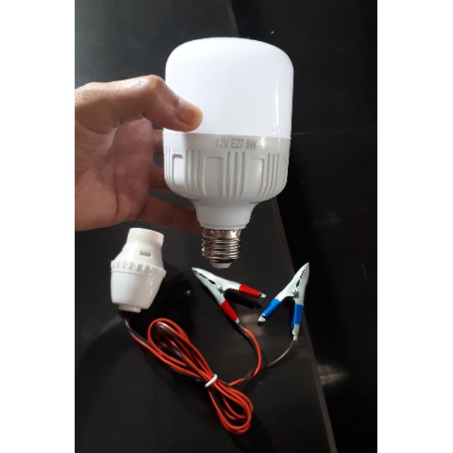 bóng led 12v-9w đuôi vặn E27 (có kèm đuôi và kẹp)