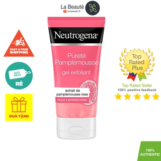 Neutrogena Visibly Clear Gel Nettoyant Exfoliant Pamplemousse Rose - Gel Rửa Kết Hợp Tẩy Da Chết Giảm Mụn 150ml