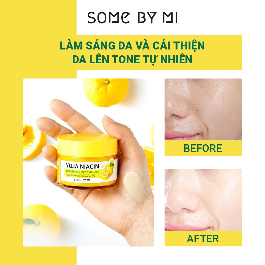 Mặt Nạ Ngủ Dưỡng Trắng Da SomeByMi Yuja Niacin 30 Days Miracle Brightening Sleeping Mask 60g