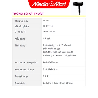 Máy Sấy Tóc 1900W ROLER RHD-1114