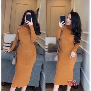 VÁY LEN DÁNG DÀI ÔM BODY CỔ LỌ