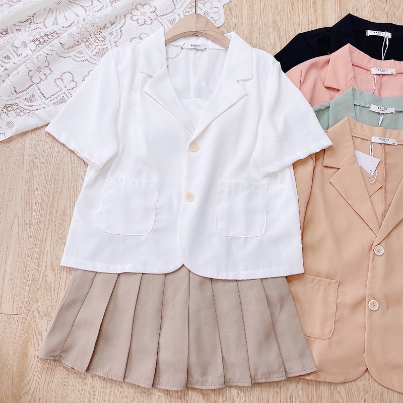 áo blazer cộc tay 2 túi