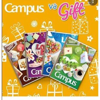 VỞ KẺ NGANG CAMPUS 80 trang ( LỐC 10 QUYỂN )