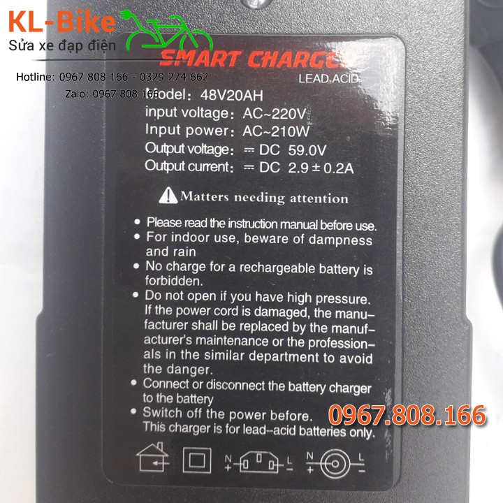 Sạc Xe Đạp Điện 48v20ah - Hàng Chính Hãng