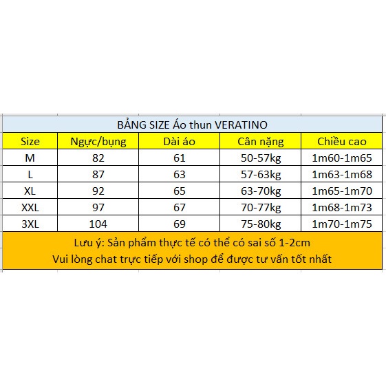 Áo thun nam VERATINO vải cotton thấm hút mồ hôi