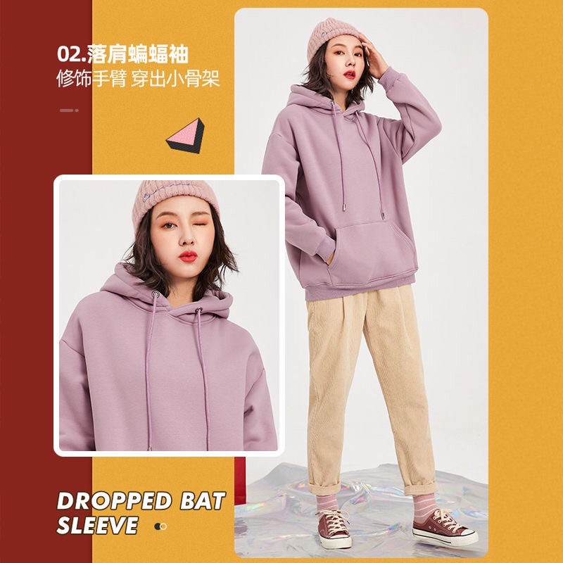 Áo Hoodie Lót Lông Màu Siêu Xinh