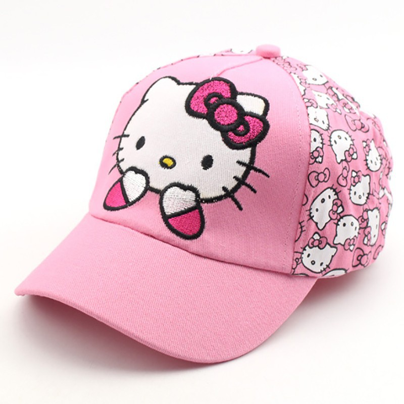 Nón lưỡi trai phối hình mèo Kitty đáng yêu cho bé từ 3-8 tuổi