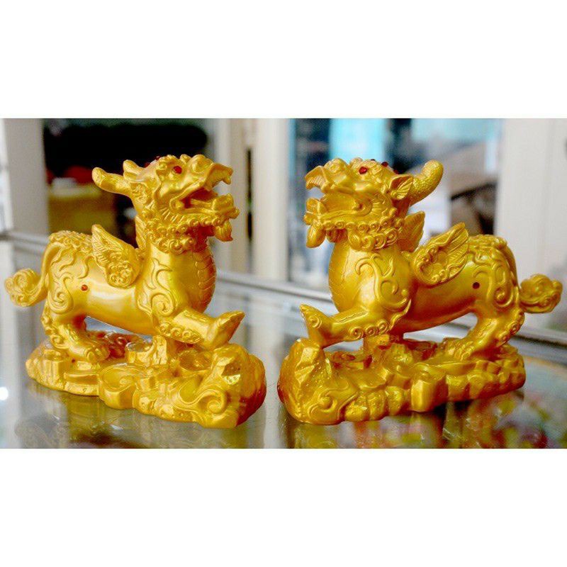 Cặp tì hưu phong thủy, chiêu tài lộc cao 12cm
