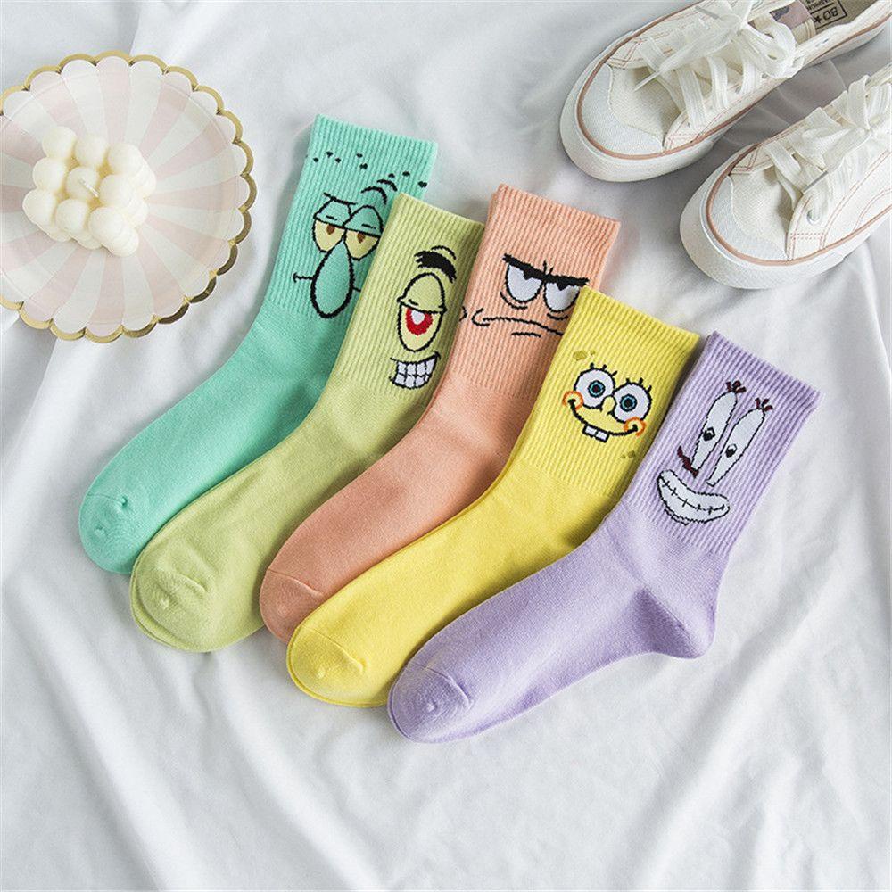 NIUYOU Vớ Co Giãn Giữ Nhiệt Lạnh In Họa Tiết Hoạt Hình Spongebob Cho Nữ