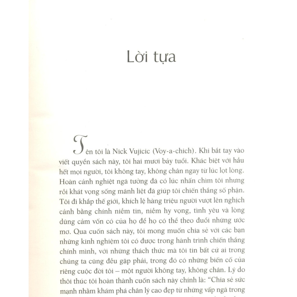 Sách Cuộc Sống Không Giới Hạn - Nick Vujicic