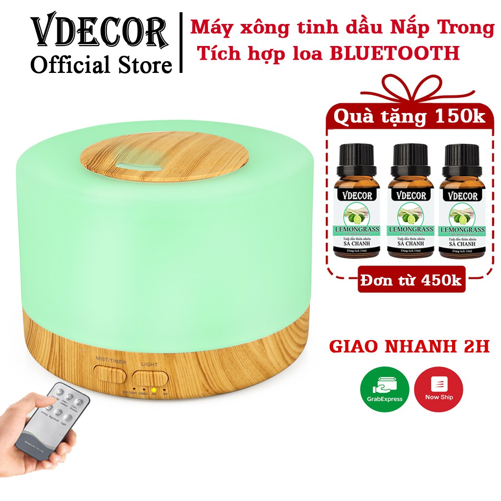 Máy Xông Tinh Dầu 3 Trong 1 | Xông Tinh Dầu | Tạo Ẩm | Loa Bluetooth | Dung Tích Nước 500ml