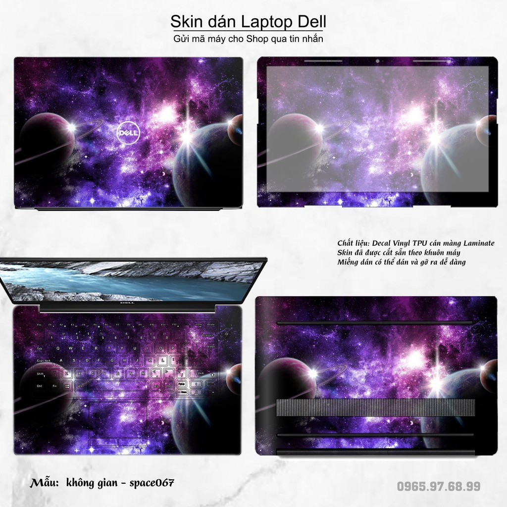 Skin dán Laptop Dell in hình không gian nhiều mẫu 12 (inbox mã máy cho Shop)