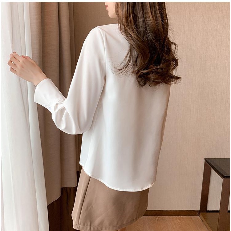 Áo Kiểu Tay Phồng Dài Phối Nơ Thời Trang Pháp 2022 Sang Trọng Cho Nữ