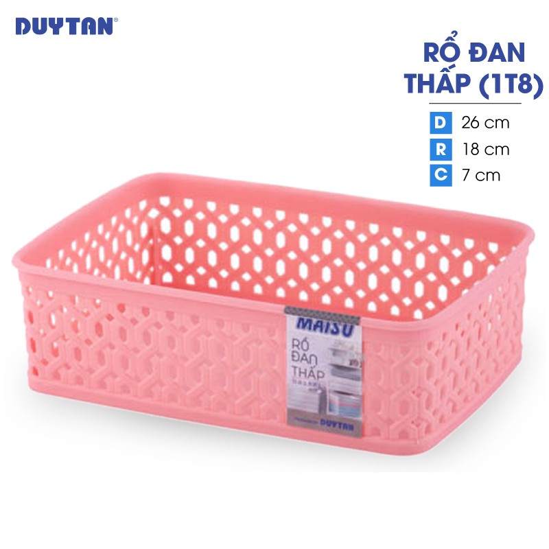 Bộ 3 Rổ đan thấp nhựa Duy Tân Matsu - 3 kích thước khác nhau( 1T4, 1T8, và 2T6)