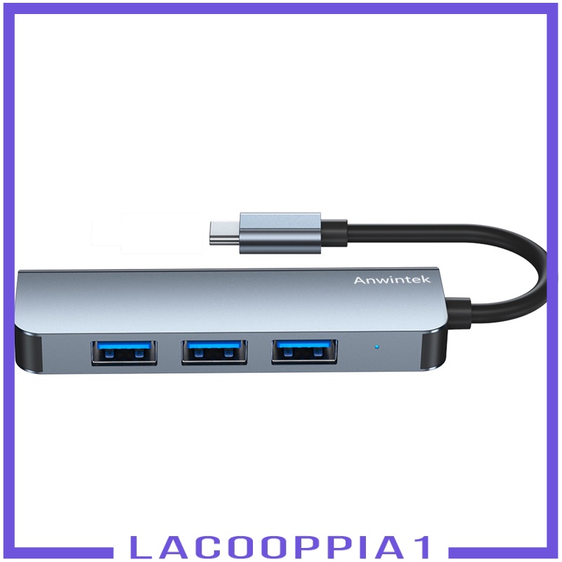 [LACOOPPIA1] USB-C Type C to USB 3.0 USB 2.0 4 Port Hub Adapter Splitter Expansion Silver