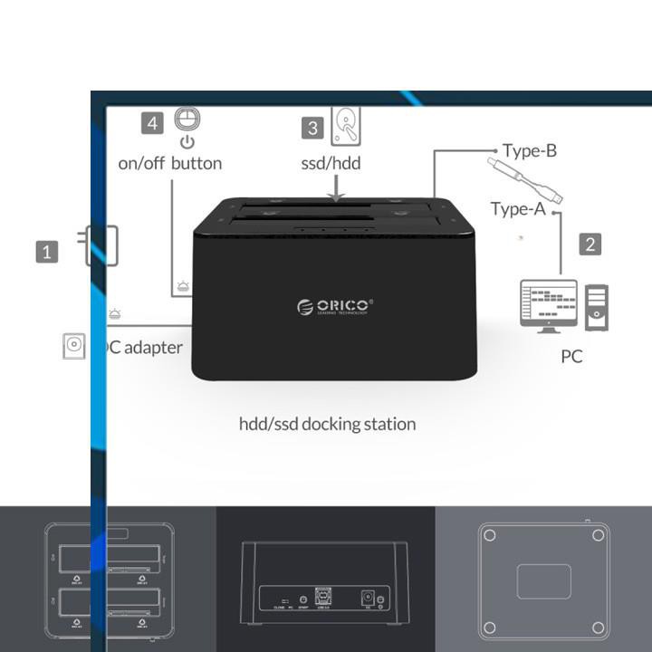 Dock ổ cứng SATA USB 3.0 Orico 6629US3-C