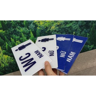 Bảng nhà vệ sinh, WC nam nữ bằng Mica kích thước 10x20cm